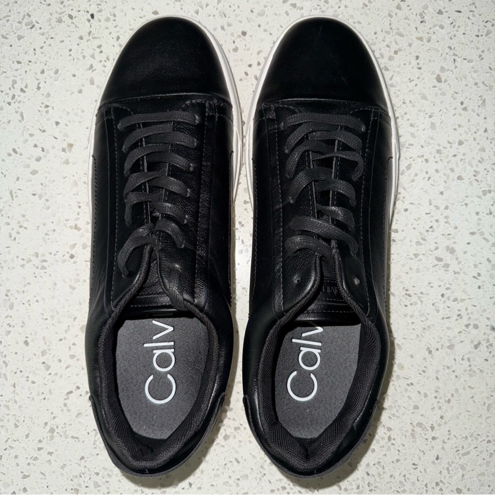 Calvin Klein Men's Black Leather Sneakers